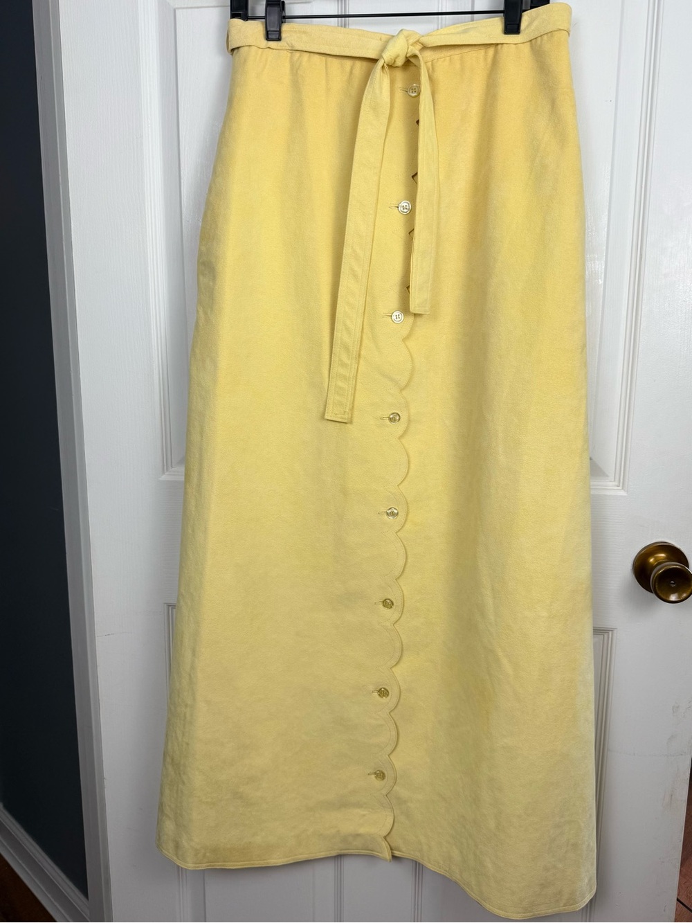 Vintage Nat Kaplan Couture Butter Yellow Ultra Suede Old Money Maxi Size 10/12